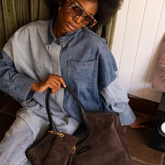 Alf the Label Suede Amy Tote in Camel - Picture 9 of 11